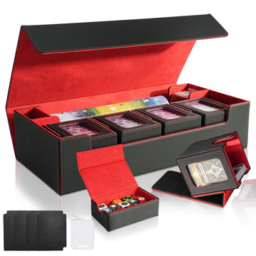 Jaffzora Card Deck Box For Mtg Commander, Large 6 In 1 Card Storage Display Case With 5Pcs Tcg Deck Boxes & Dice Tray, Holds 240