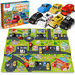 Coogam Alphabet Maze, 26pcs Pull Back Car with Play Mat Preschool Letter Matching Game for 3 4 5 Years Old, Montessori Education