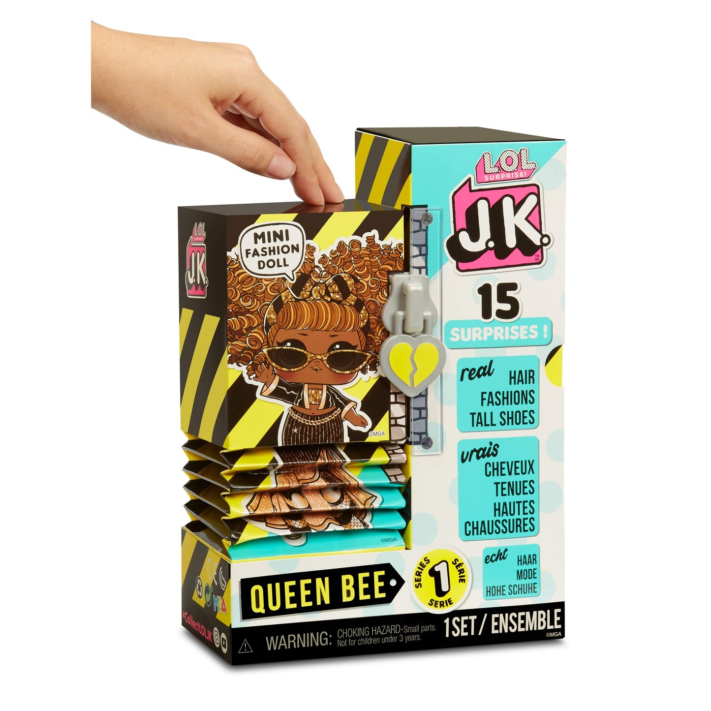 L.O.L. Surprise! JK Mini Fashion Doll Queen Bee with 15 Surprises Including Dress Up Doll Outfits  limited availability Doll Accessories - Girls Gifts and Mix Match Toys for Kids 4-15 Years