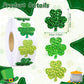 DECYOOL 800 Pcs St Patricks Day Stickers, Glitter Shamrock Stickers Roll Green Sparkly Lucky Stickers Saint Patricks Day Sticker