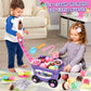 G.C Ice Cream Toys for Kids Toddlers 3-5, 42pcs Ice Cream Cart with Storage Trolley Pretend Play Food, Stack Scoop Serve Sweet T