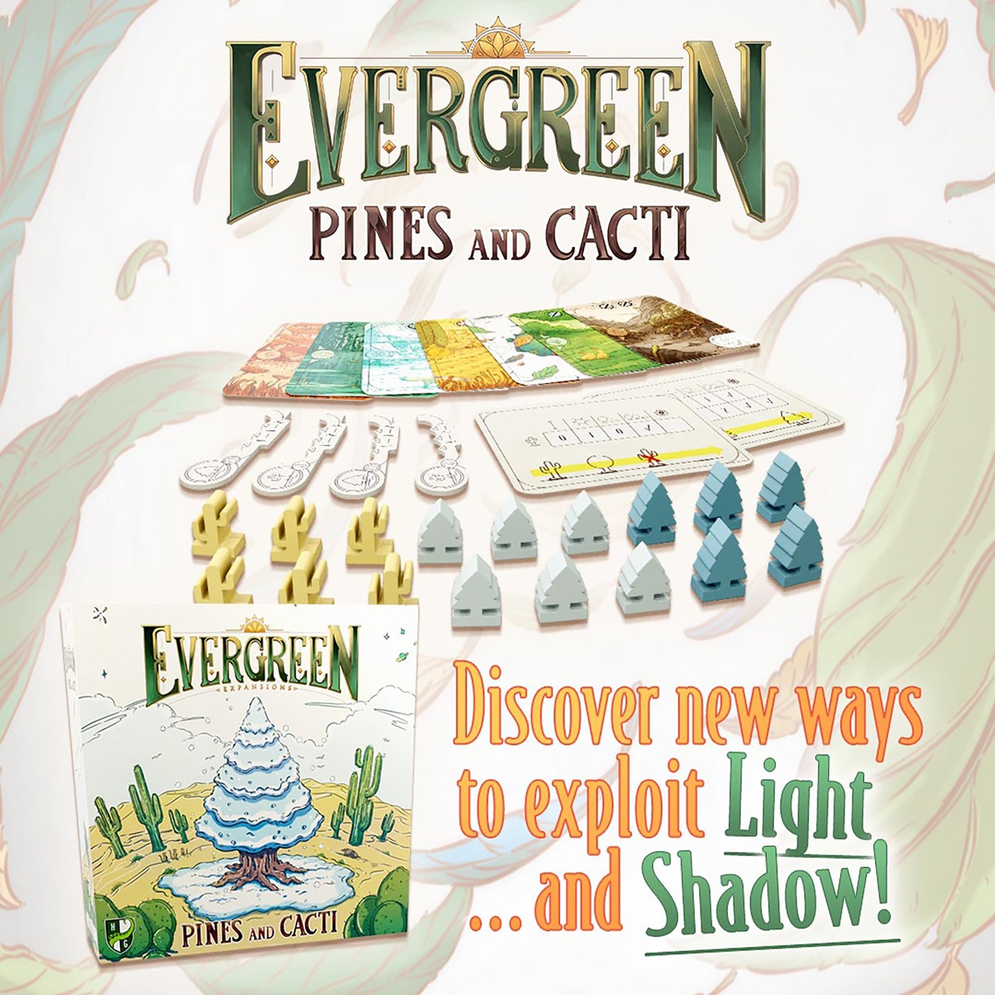 Horrible Guild Evergreen Pines and Cacti Expansion - Modular Board Game, Small, Multicolor, Model HG171, Ages 8+