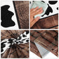 Remagr Cow Print Table Cloth 54 x 108 Inch, Dark Khaki Plastic, Model ZK-Remagr-2172, Perfect for Cowboy Cowgirl Party Decor