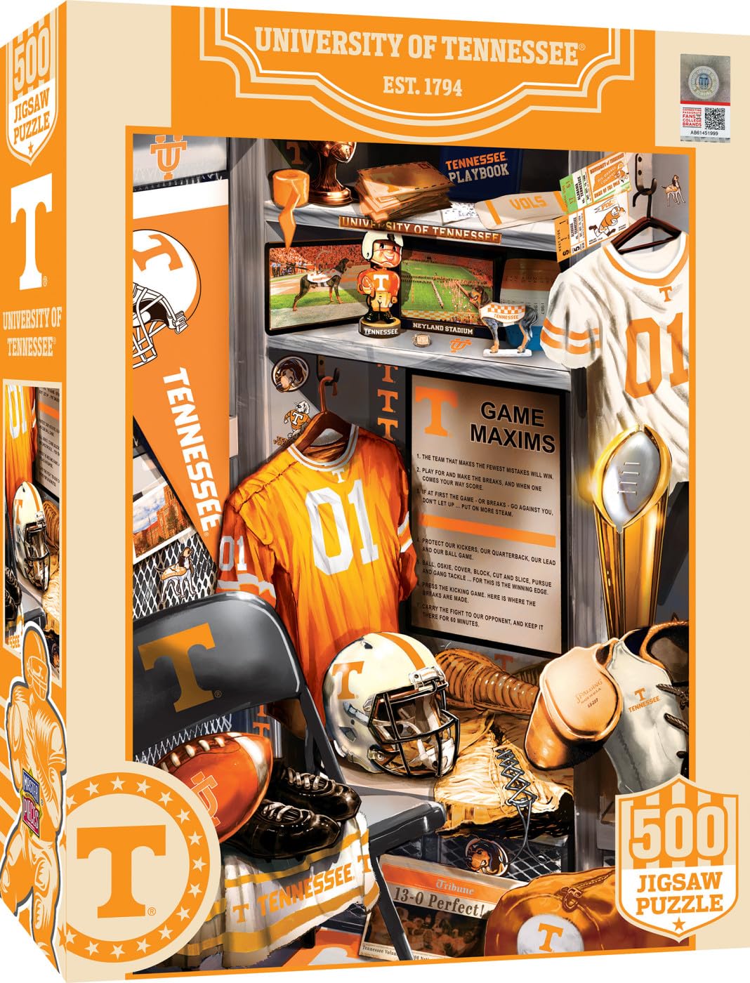 MasterPieces Game Day 500 Piece Jigsaw Puzzle for Adults - NCAA Tennessee Volunteers Locker Room - 15x21