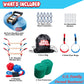 Double Ninja Slackline Obstacle Course For Kids | 80 Foot Line | Ninja Slackline Monkey Bars Playground Equipment | Ninja Ropes Course | Patented Double Line Design