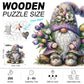 Gnome Wooden Puzzles for mature-themeds  200pcs Wooden Jigsaw Puzzles for mature-themeds  Gnome Flowers Unique Shaped Jigsaw Puzzles Creative Gift for Friend Family Game Medium Size 10.6'' x 9.8''