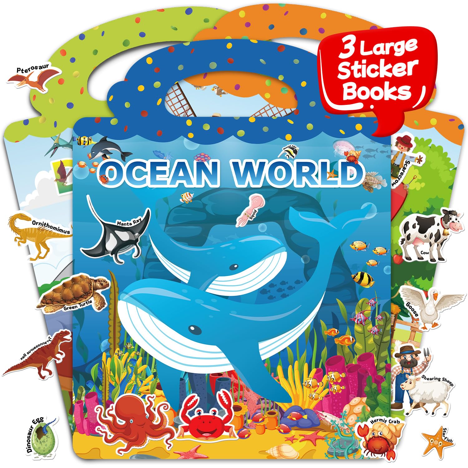 CREATIVETREES Reusable Jelly Sticker Books, Sticker Books for Toddlers, Stickers for Kids, Travel Toys for Children 3-6, Toddler