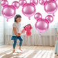 6 Pcs Mouse Head Balloons, 24'' Mouse Mylar Balloon Jumbo Mouse Head Aluminum Foil Balloons For Birthday Party Decorations Baby Shower Supplies Party Favors (Pink)