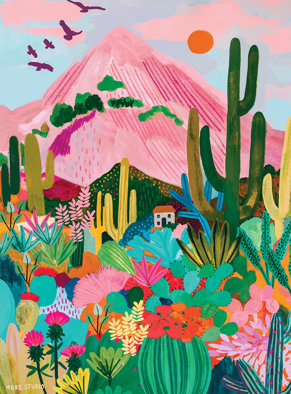 Buffalo Games 1000 Piece Jigsaw Puzzle - Cactus Mountain AZ - Large Multicolor Paper Puzzle - Model 13703 for Adults