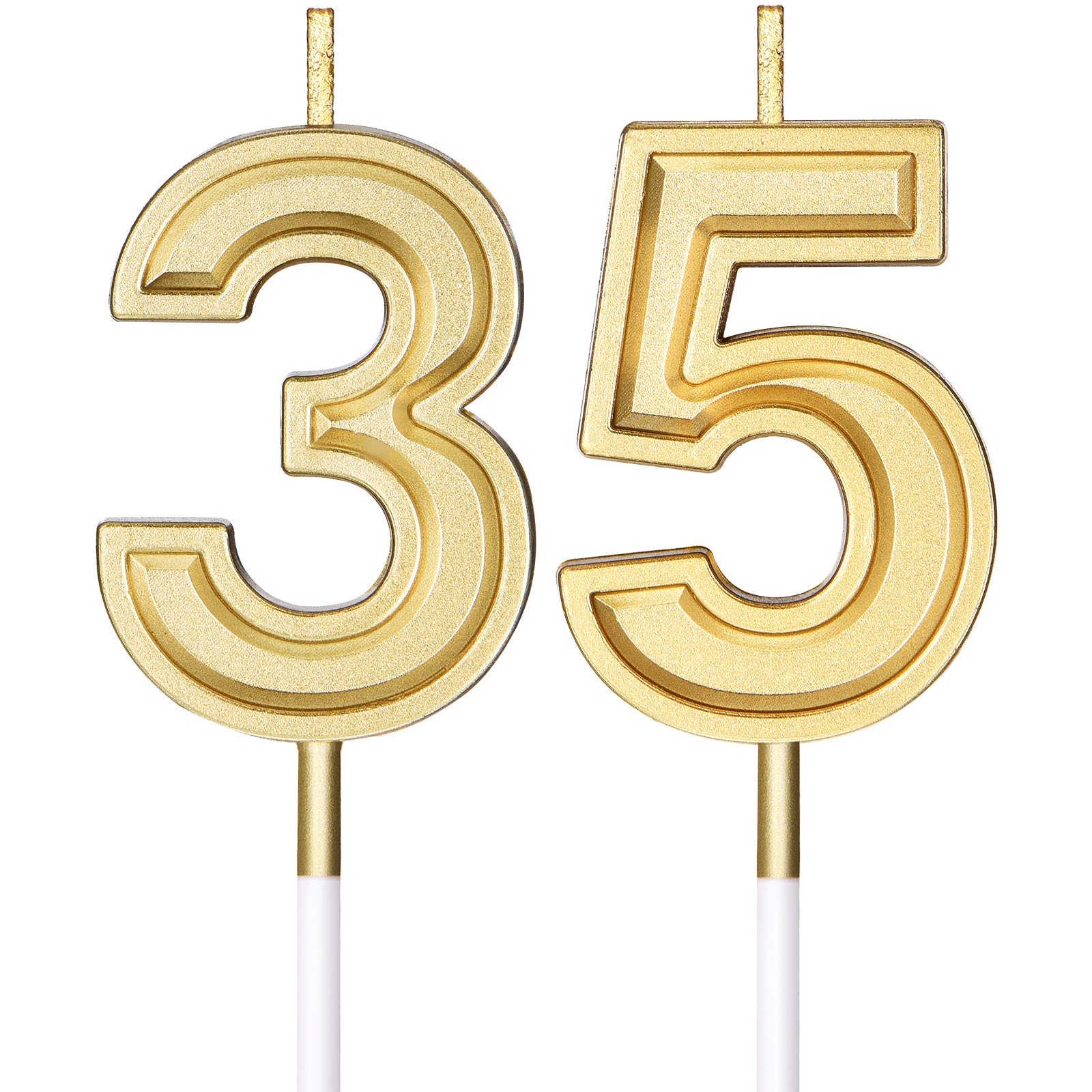 35th Birthday Candles Cake Number Happy Birthday Cake Candles Topper Decoration for Baby Showers Wedding Anniversary Celebration