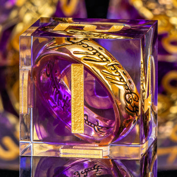 OUKELANWO Magic Lord of The Rings DND Dice Set D&D with Gifts Box, Purple Resin Dungeons and Dragons Role Playing Gaming Dice, P