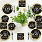chiazllta 96 Pcs 60th Wedding Anniversary Party Paper Plate and Napkins Supplies Gold Black Disposable Tableware Anniversary Par