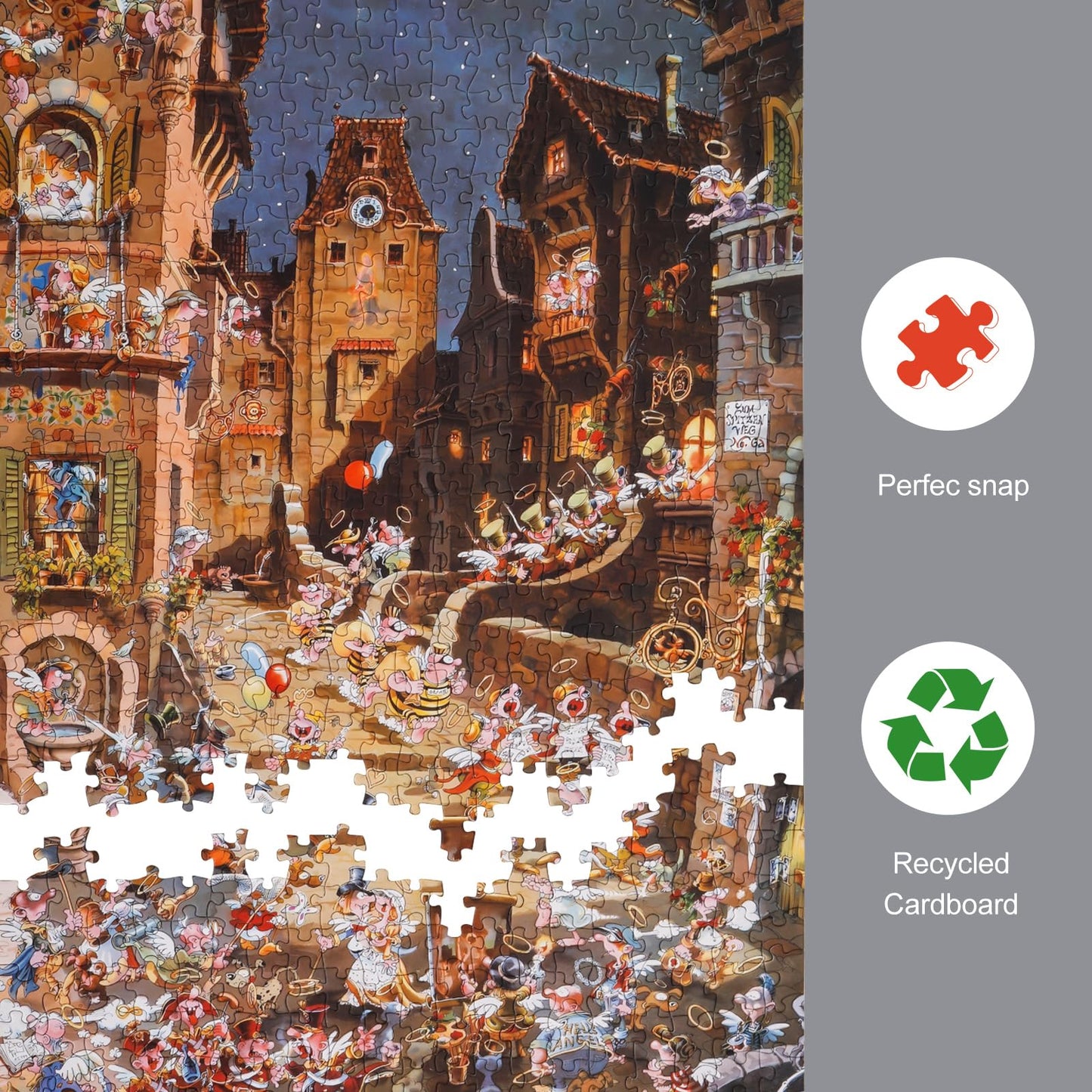 Puzzles For Adults 500 Pieces - Town Night - Challenging & Fun For All Ages, Vibrant Colors, Snap Perfectly, Great For Stress Re