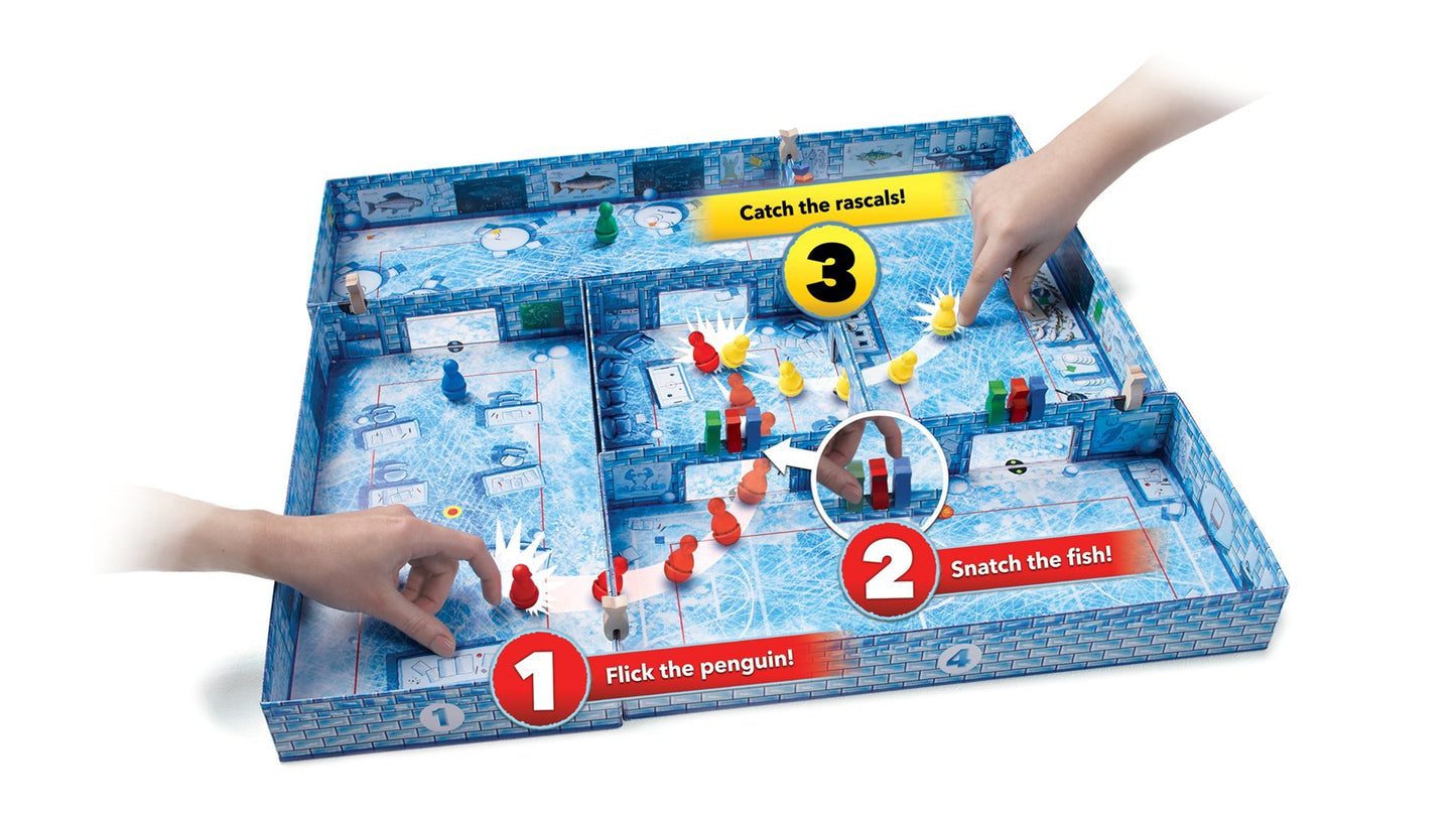 Conclave Brain Games ICECOOL - Fast & Fun Penguin Flicking Strategy Board Game, Ages 6+, Blue, Model BGP5168