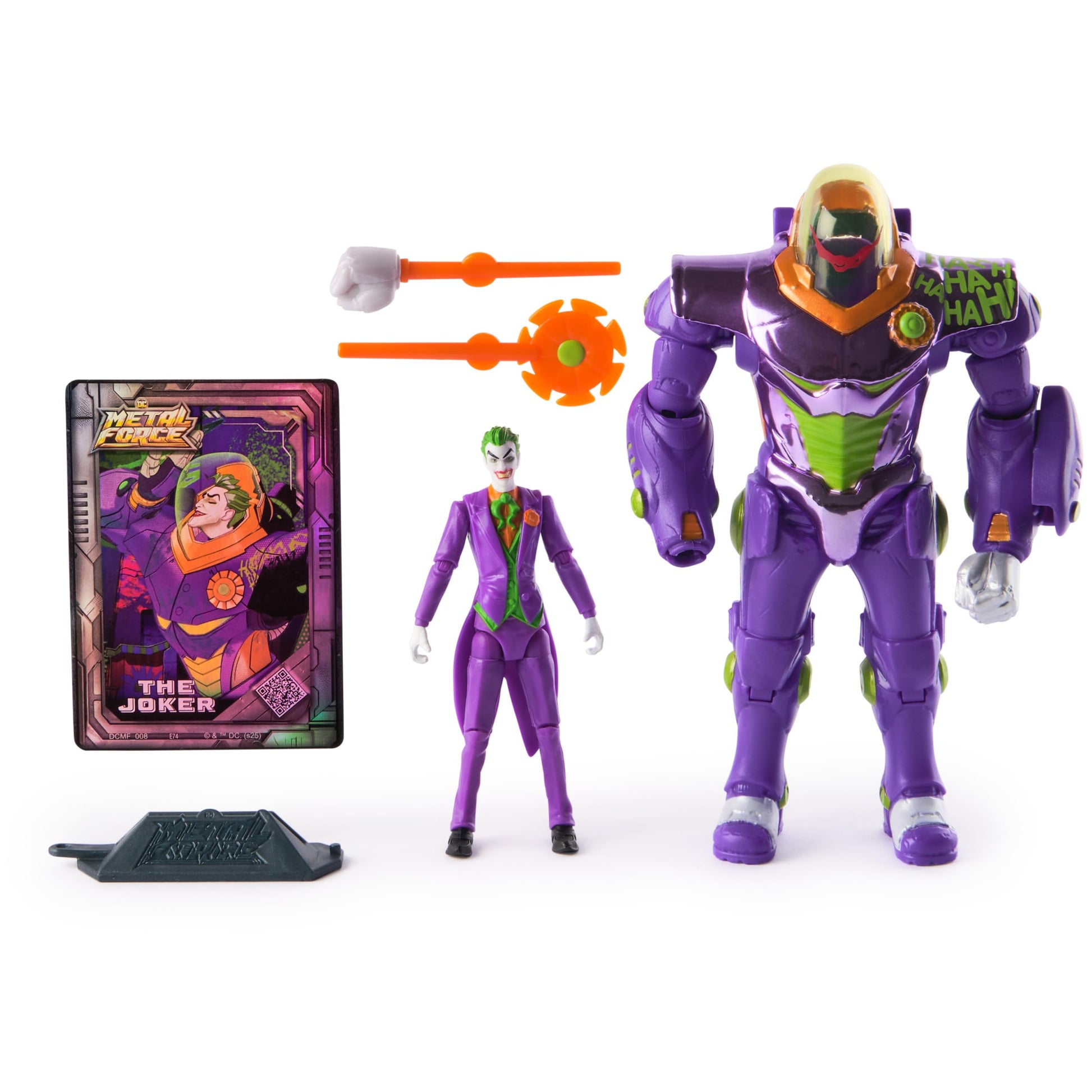 DC Comics  Metal Force The Joker Action Figure  6-Inch with 4-Inch Mini Figure  Built-in Blaster and protective covering Suit  Super Hero Kids Toys for Boys and Girls Ages 4 and Up