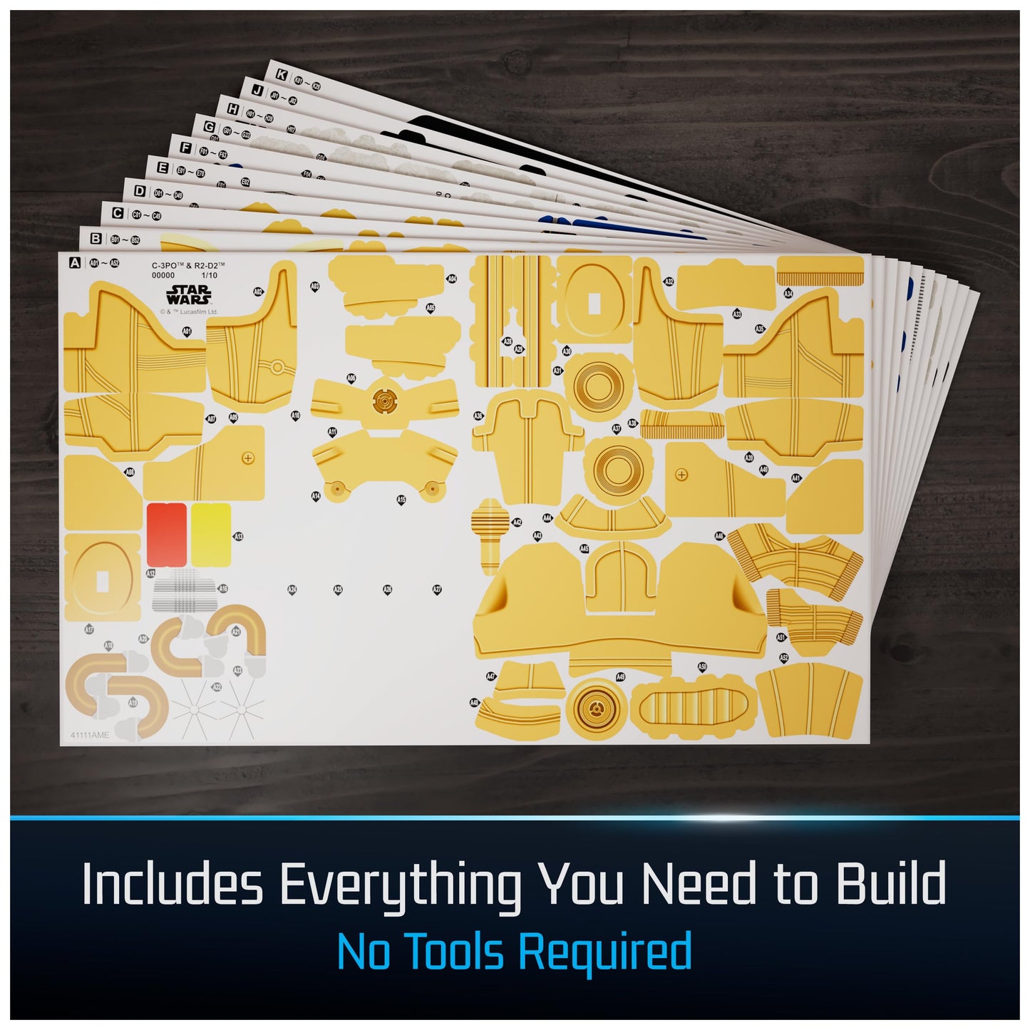 4D Build  Star Wars C-3PO & R2-D2 3D Model Kit with Stand  Star Wars Collectibles & Desk D?cor  mature-themed Puzzles  Building Toys  3D Puzzles for mature-themeds & Teens  416 Pieces  for Ages 12 & Up