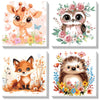 HEIBAGO Framed Paint by Numbers kit for Kids, 4 Pack Cute Animal Paint by Numbers for Kids Ages 8-12, Paint by Numbers Kits Chil