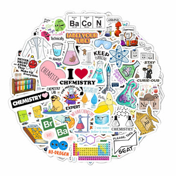 Bulbacraft 100Pcs Funny Chemistry Stickers For Laptop, Chemistry Computer Stickers, Lab Decals - Chemistry Gifts For Teachers, S