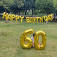 Shuntai 60Th Birthday Decorations For Men Women 60 Balloon Numbers Gold Big Jumbo Number 60 Foil Mylar Balloons With Gold Letter
