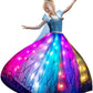 Uporpor Rgb Led Light Up Princess Dress, Interactive Girls Princess Costume Halloween Dress Up Clothes, Syncs With Music, App Remote Control, For Birthday, Party, Christmas, School Activities, 110