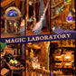 Quanquer Diy Book Nook Kit - Diy Dollhouse Booknook With Led Light - 3D Wooden Puzzle Miniature House Kits - Craft For Adults - Bookshelf Insert Decor - Gifts Family And Friends(Magic Laboratory)