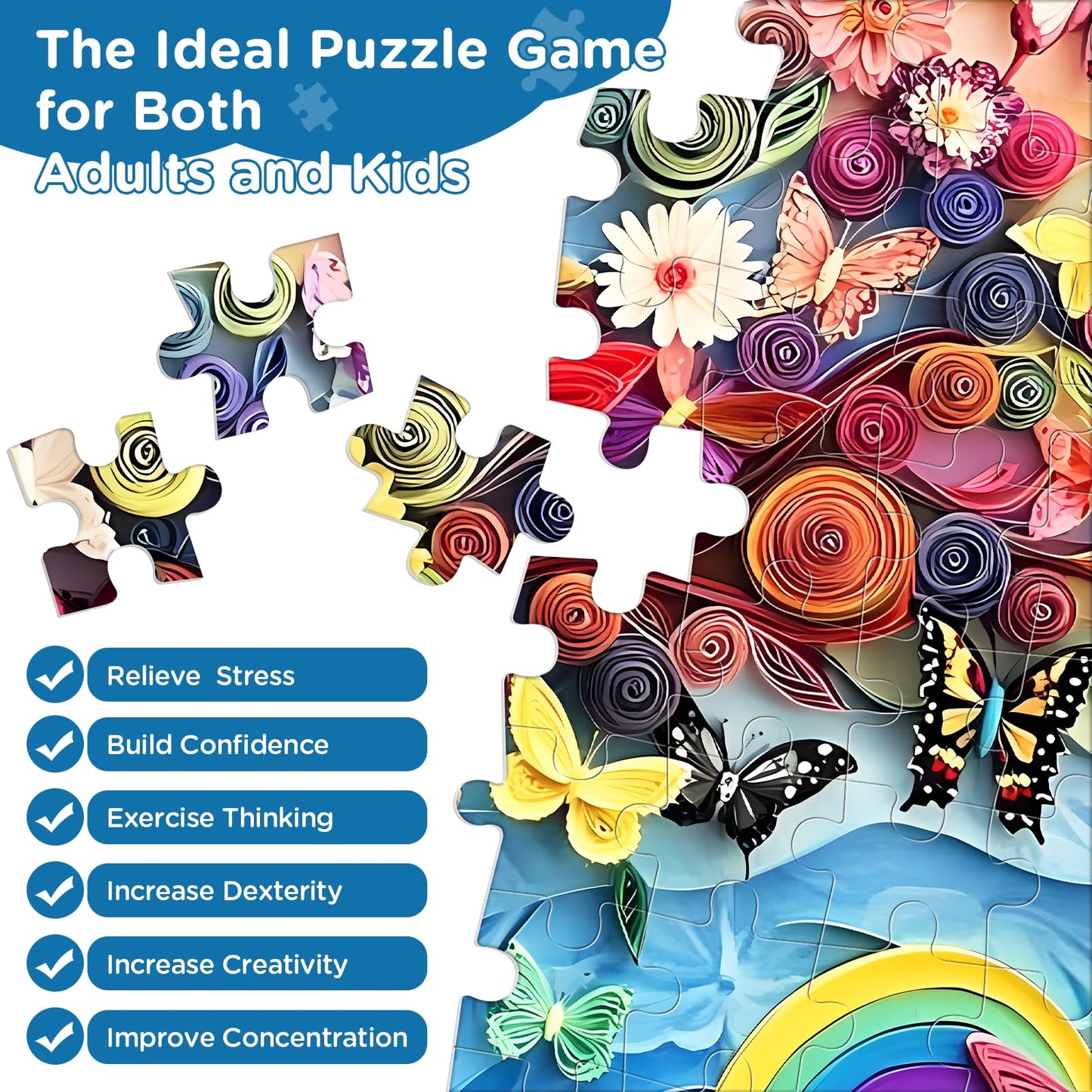 Jigsaw Puzzles 300 Pieces for mature-themeds Butterfly Puzzle 300 Piece Puzzle for mature-themeds Recycled Cardboard Puzzles for mature-themeds Kids Tree Jigsaw Puzzle Games Family Activity Great Gift 20.5x15 in