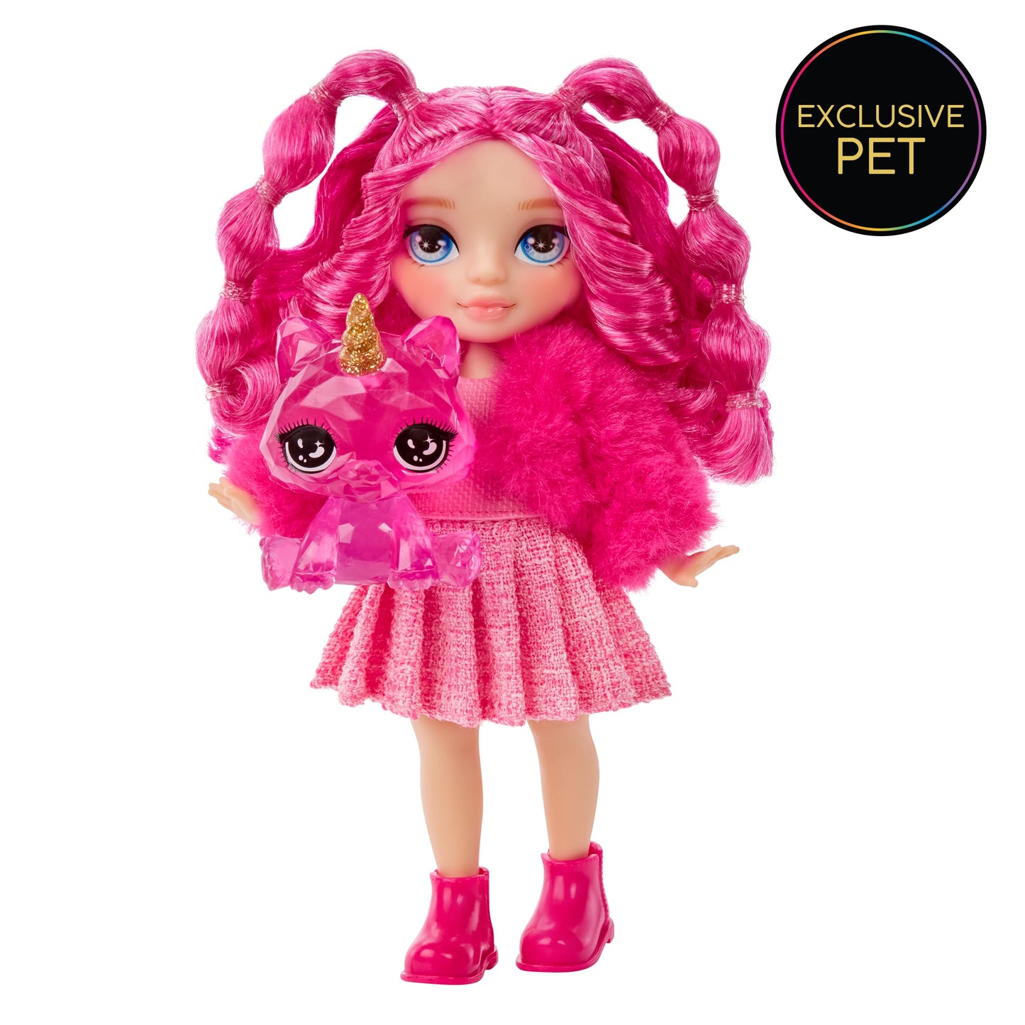 Rainbow High Littles – Magenta Monroe, Pink 5.5' Posable Small Doll With Purse, Magical Pet Kitty, Girls Toy Gift, Kids Ages 4-12 Years