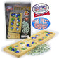 Matty'S Toy Stop Deluxe Solid Wood Folding Mancala Game With 48 Multi-Colored Gems And 48 Clear Gems (96 Gems Total)