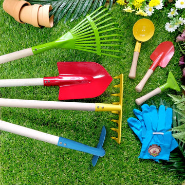 Altdorff 8Pcs Kids Rake And Shovel Set, Yard Toys For Kids Ages 3-11, Include Colorful Long Rake, Shovel, Hoe, Leaf Rake, Garden Gifts For Children Outdoor Play
