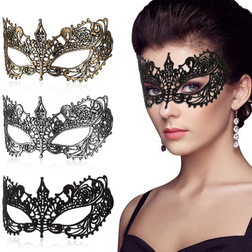 Patpat 3Pcs Masquerade Masks For Women Lace Eye Mask Face Mask, Women Halloween Mask Lady Girl Party Masks For Party Masquerade 