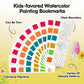 Watercolor Painting Coloring Books Pocket Watercolor Paint Bookmarks, Mess Free Paint with Water Set, Class Travel Activities Ar