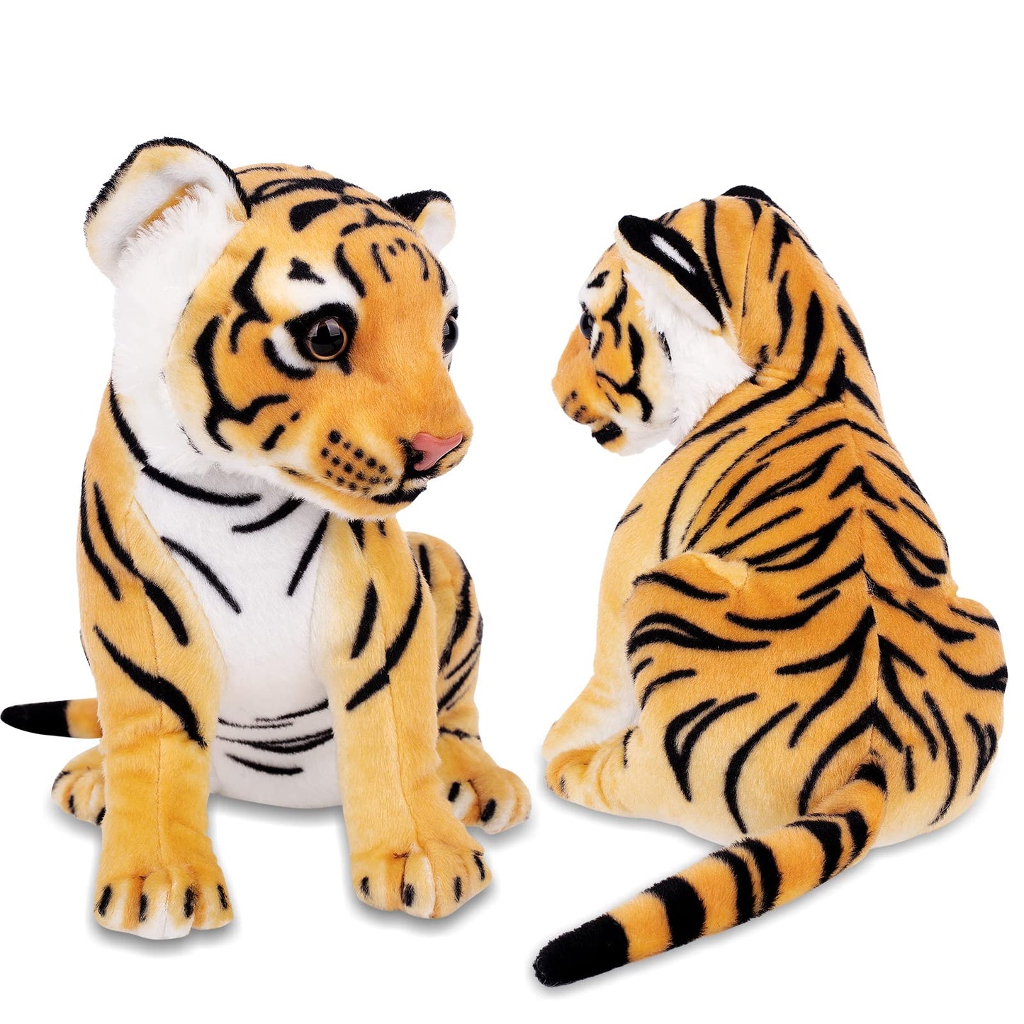 Berry President Stuffed Animal Toys, Plush Toys, Sitting Tiger Stuffed Toys, Lifelike And Lovely Animal Dolls, Gifts For 3+ Boys And Girls (Yellow, 9.4 In)