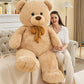 Tezituor Giant Teddy Bear 5 Feet, Soft 59' Big Bear Stuffed Animal Life Size Plush Bear Toy Valentine'S Christmas Birthday Gift For Girlfriend Kids,Brown