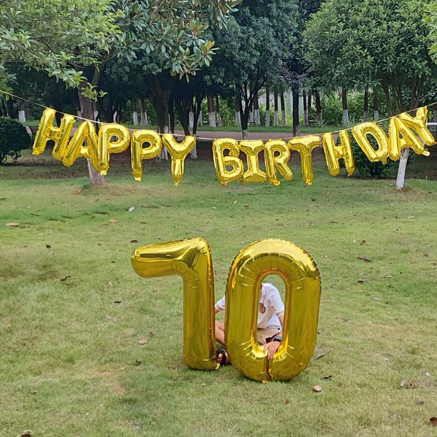 SHUNTAI 70th Birthday Decorations - Gold Jumbo Number 70 Foil Balloons, 16" & 40", Aluminum, Happy Birthday Banner for 70 Years Old Party
