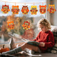 24 Sets Fall Crafts Kit DIY Tissue Paper Crafts DIY Owl Sun Catcher Craft Ornaments Hanging Decorations Art Owl Pumpkin Leaf Sun