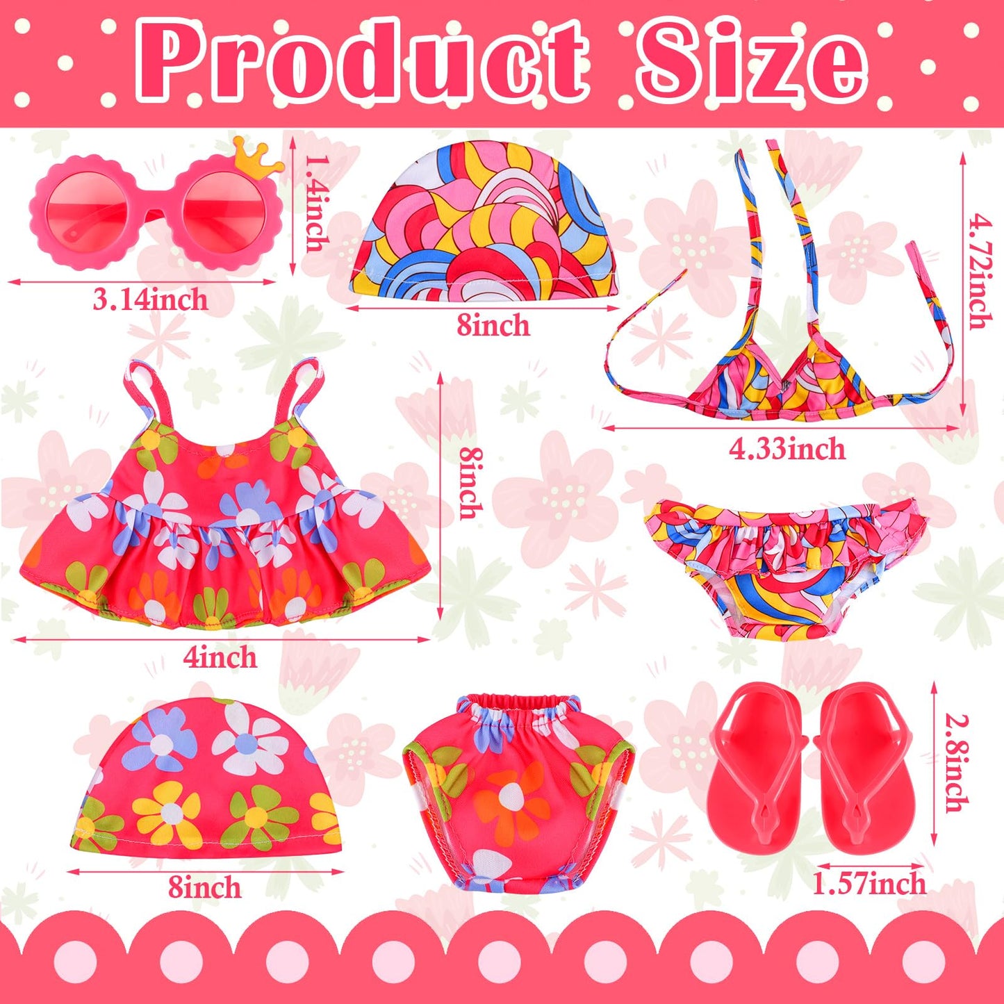 Kajaia 8 Pcs 18 Inch Doll Ballet Ballerina Outfits 18 Inch Doll Clothes and Accessories Tutu Dance Dress Ballet Shoes Headband Clothes Gifts