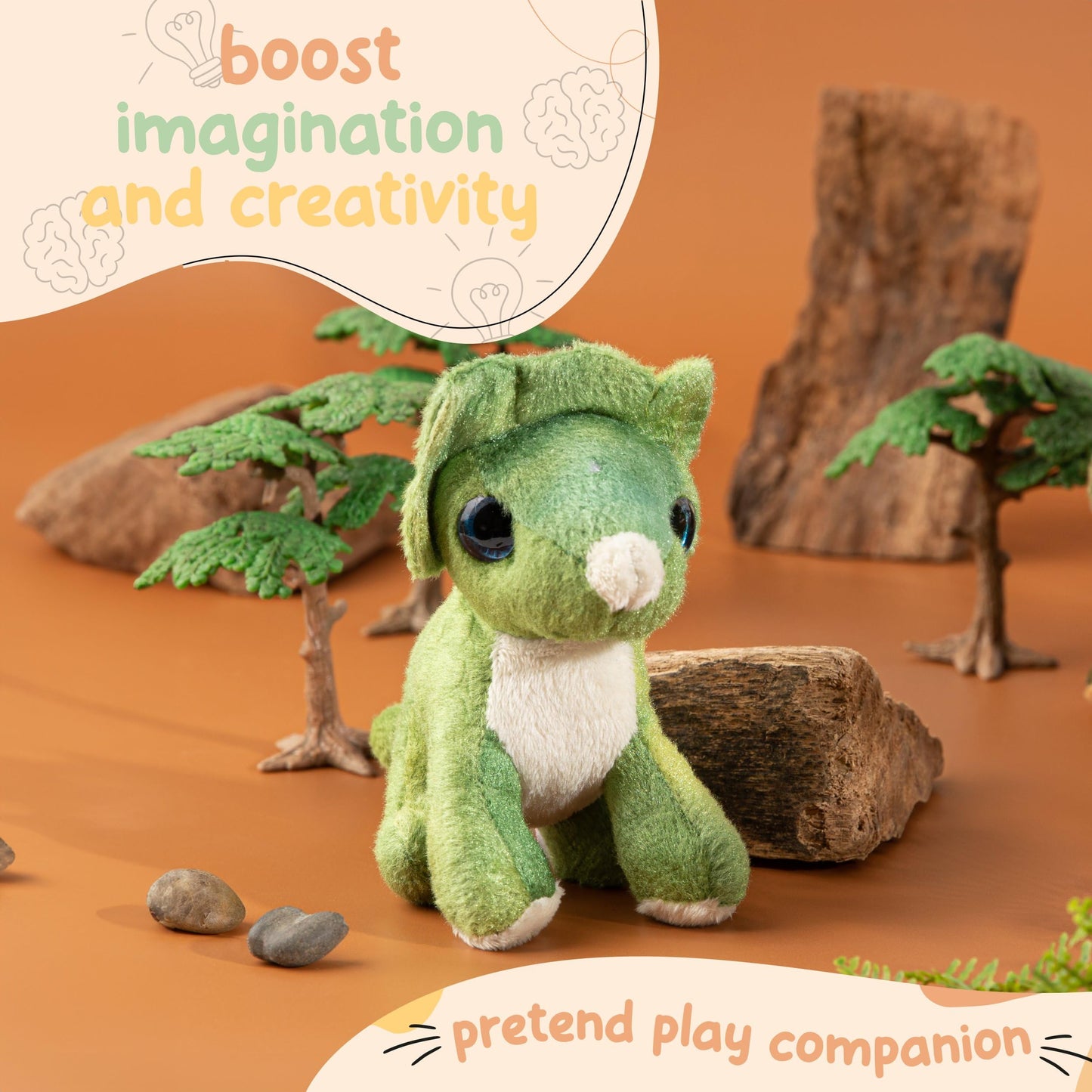 Forest & Twelfth Stuffed Triceratops, Single Mini Stuffed Animal Plush Toy For Kids, Dinosaur Party Favors And Goody Bags, Classroom Treasure Box Prizes, Stocking Stuffers (Triceratops)
