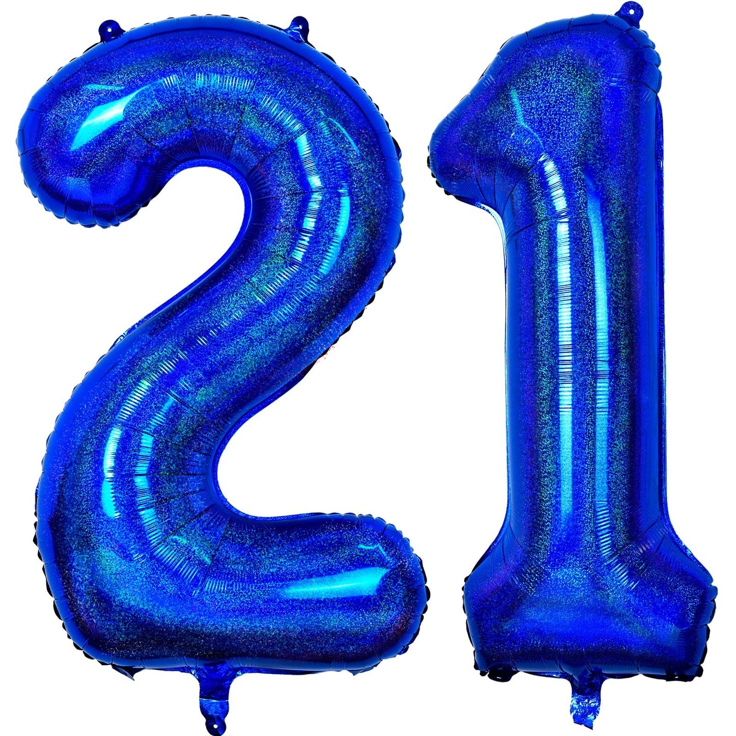 Number 21 Balloon 40 Inch, Laser Blue Big Number Balloon, Giant Mylar 21St Balloons Number, Helium Birthday Balloons For Teenage