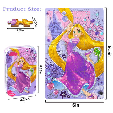 Lelemon Puzzles For Kids Ages 4-8, 60 Piece Puzzles For Kids Ages 3-5,Cool Jigsaw Puzzles Kids Puzzles In A Metal Box,Educational Learning Puzzle Games Puzzle Toys Gifts For Girls And Boys