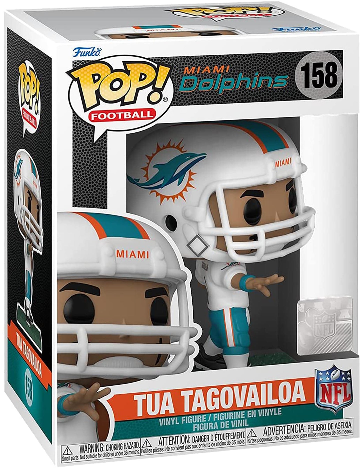 Funko POP NFL Tua Tagovailoa Figure, 3.75" Vinyl, Multicolor, Away Uniform, Model 50096