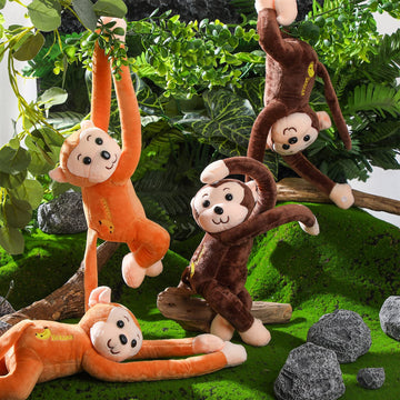 Libima 12 Pack 17.8 Inch Hanging Monkey Stuffed Animals Large Stuffed Monkey Plush Toy With Hook And Loop Fastener Hands Realist