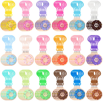Jadive 72 Pcs Sweet Donut Party Favors Keychain Doughnut Theme Birthday Party Decorations Pendant Ornament For Christmas Boy Girl Gift Souvenirs Reward Treat Goodie Bag Fillers, 18 Colors