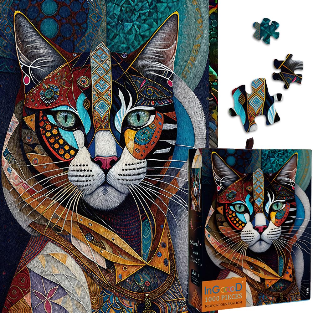 Ingooood Jigsaw Puzzle 1000 Pieces-Sneak Peek Series - New CAT Generation - Entertainment Toys for mature-themed Special Graduation or Birthday Gift Home Decor