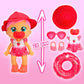 Cry Babies Fun N' Sun Ella 10' Baby Doll With A Strawberry Themed Swimsuit Plus 6 Accessories - Ages 18+ Months