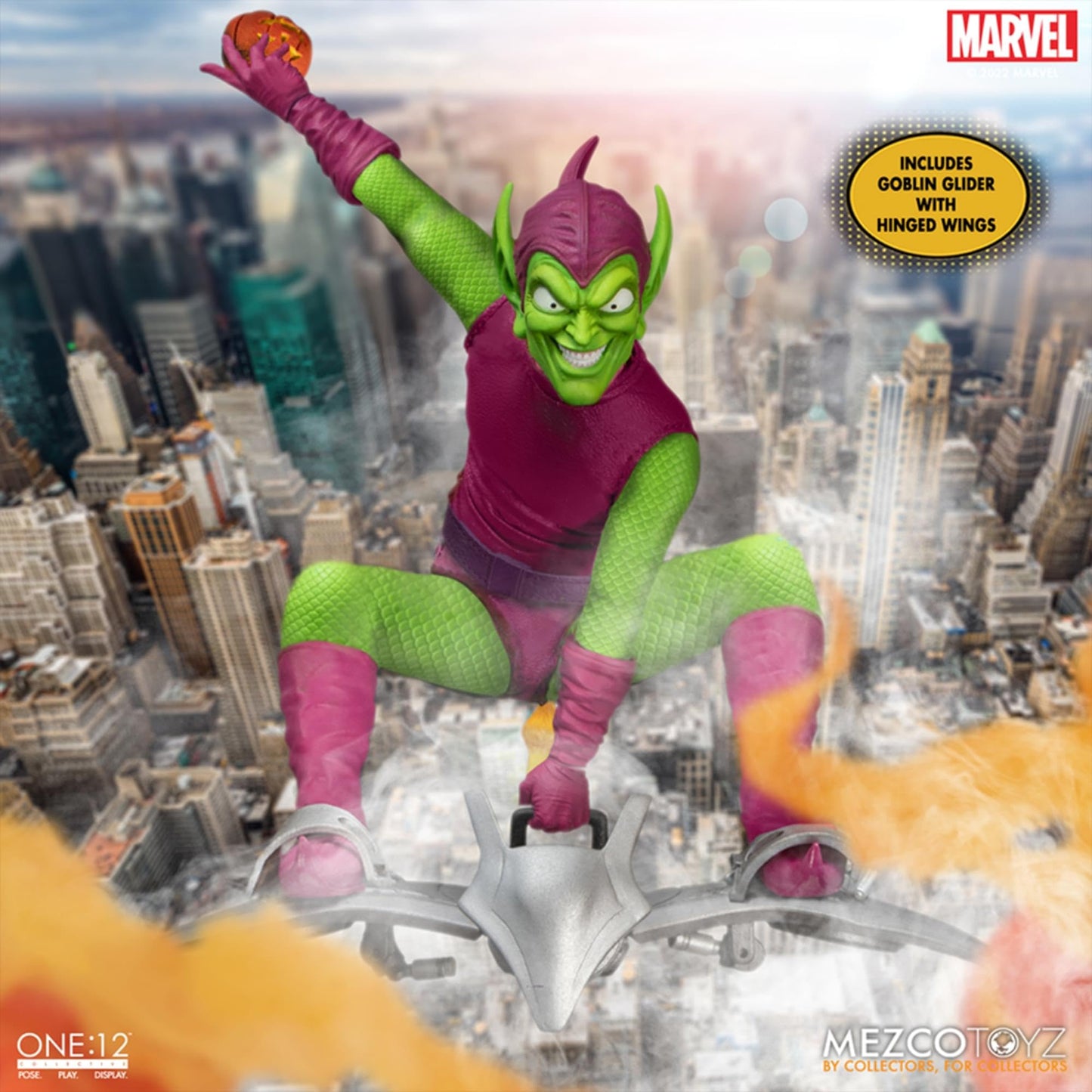 Mezco Toys Marvel Figurine 1/12 Green Goblin - Deluxe Edition 17 Cm
