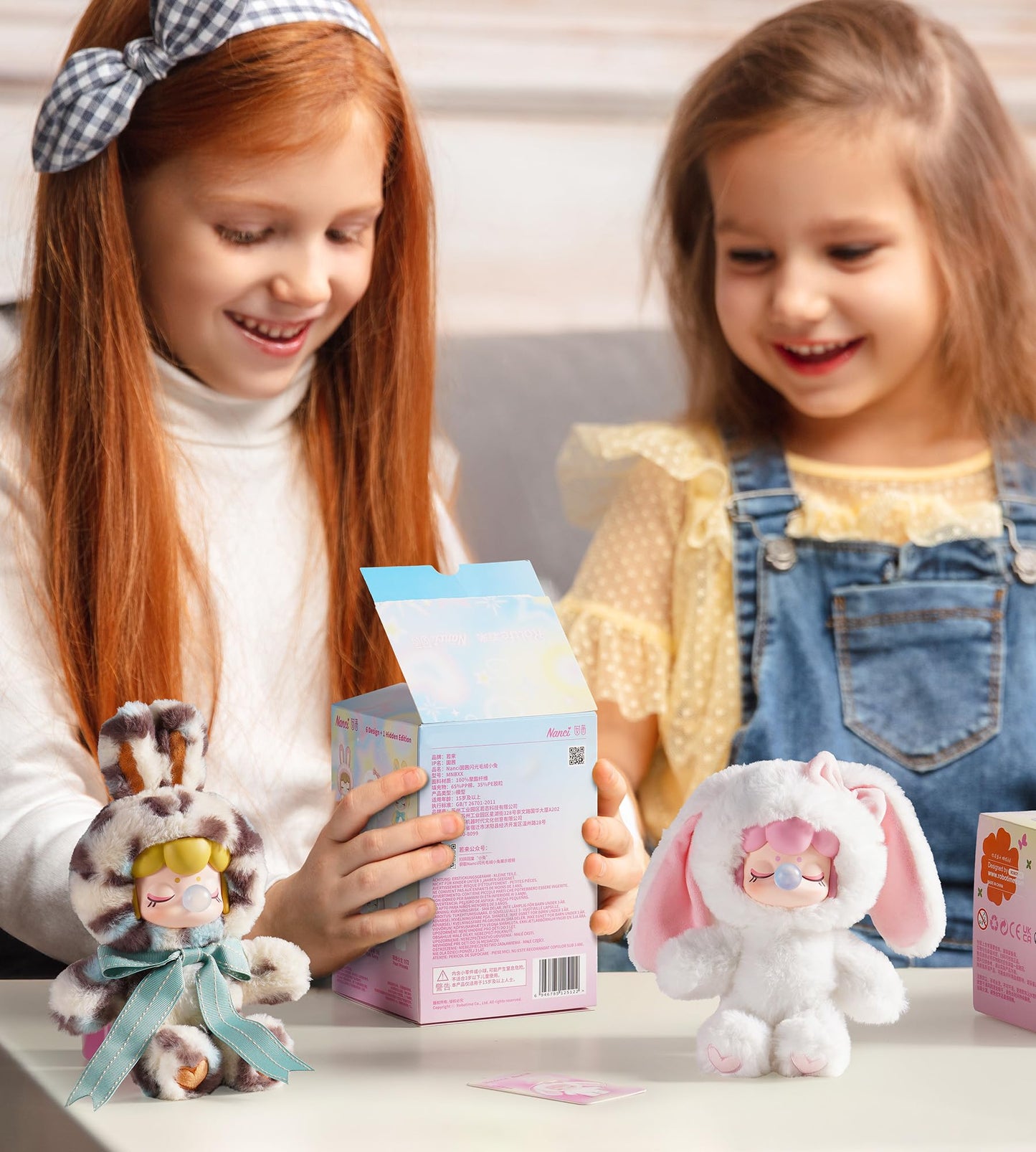 Rolife Plush Doll Shining Bunny Series, 7.8" Colorful Rabbit Toy, Random Design, Creative Collectible Gift