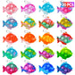 Pop Fidget Toys Bulk Its Birthday Party Favors For Kids 20 Pcs Cute Fish Mini Pop Keychain It Fidget Toy Packs Fidgets For Classroom Prizes For Kids Christmas Stocking Stuffers For Kids Sensory Toys
