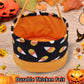 Xinblueco Halloween Trick Or Treat Bags Halloween Candy Buckets Fabric Orange Black Purple Basket Candy Corn White Polka Dot Stripe Halloween Party Favor Bags