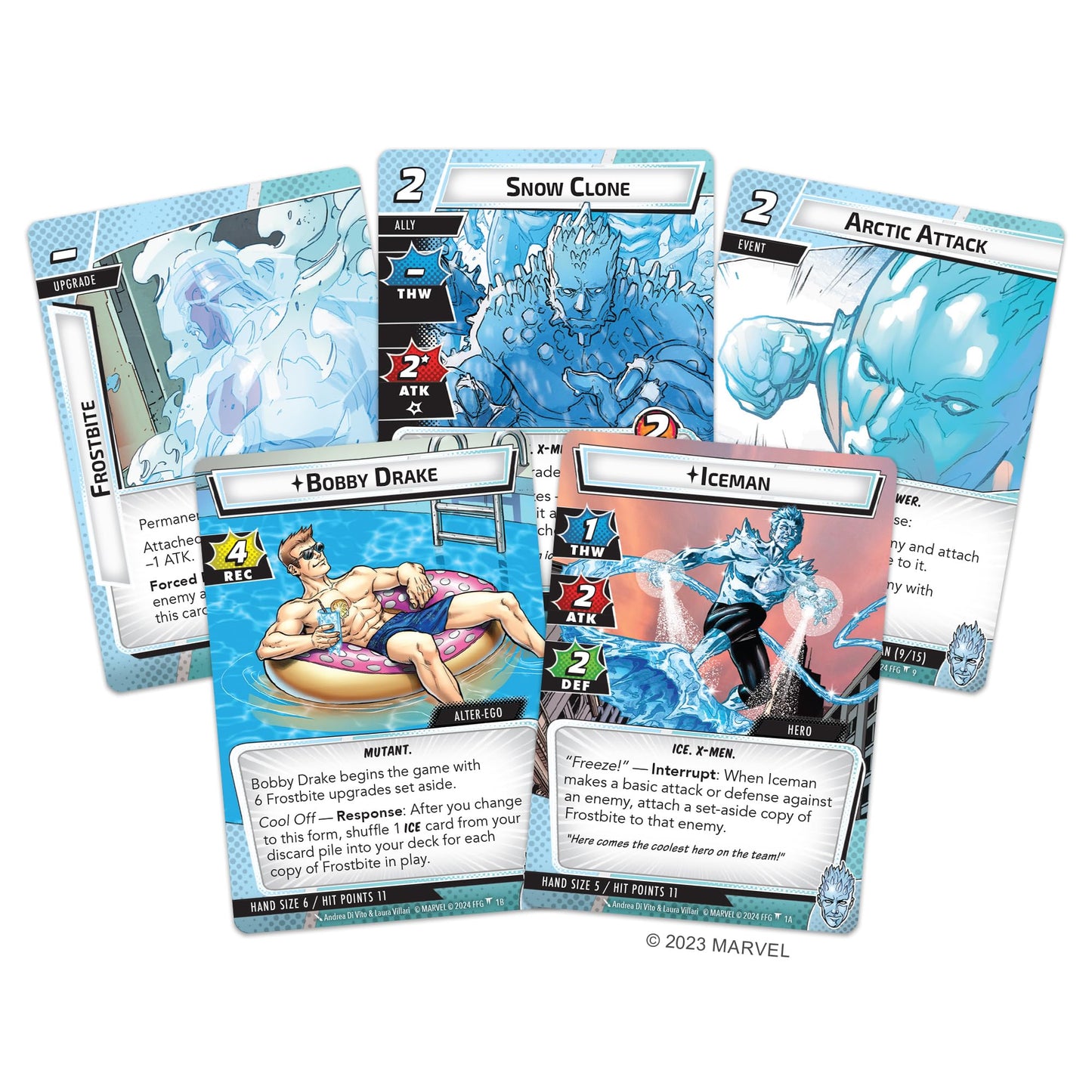 Fantasy Flight Games Marvel Champions The Card Game Iceman Hero Pack - Superhero Strategy Game, Cooperative Game For Kids And Ad