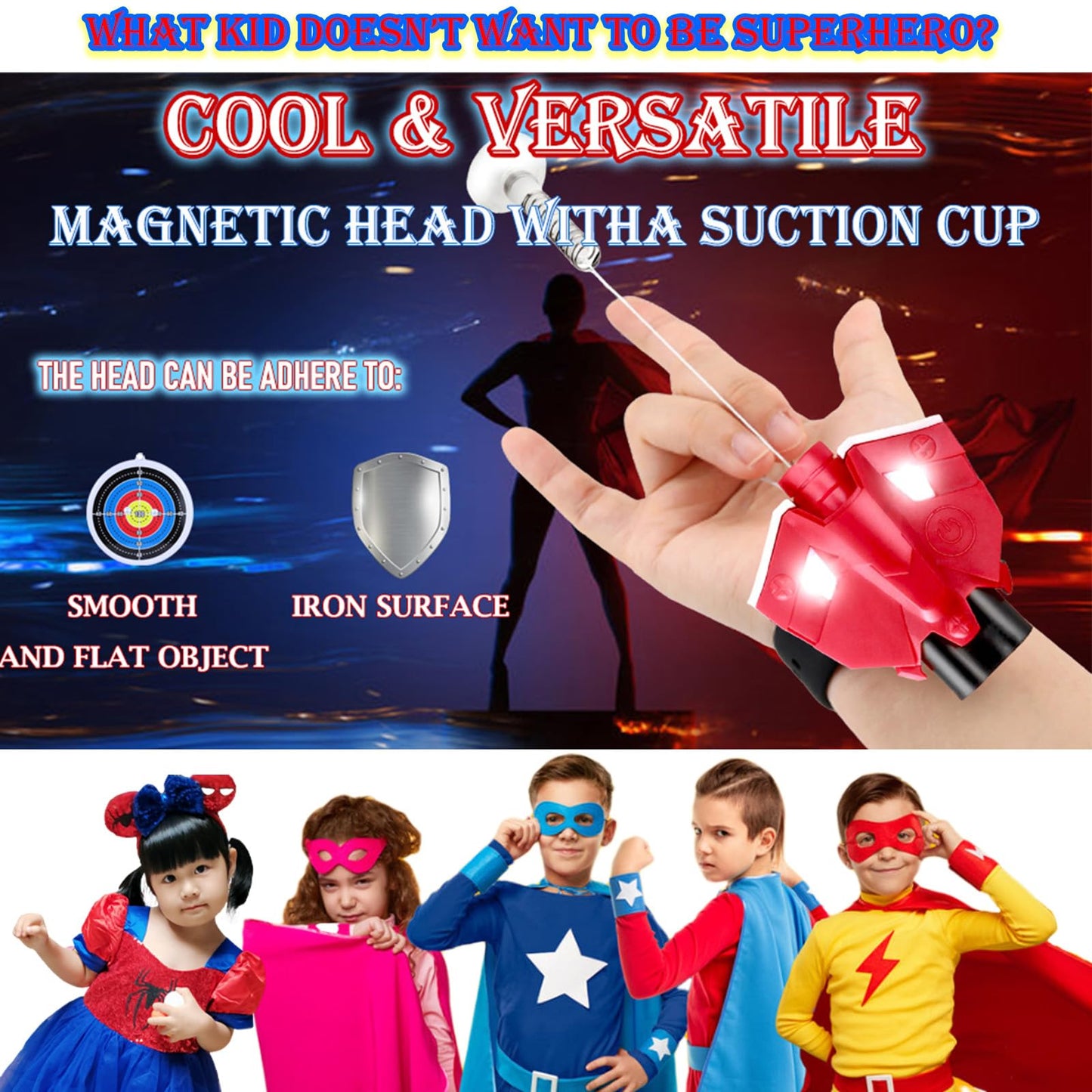ZAGEVIVIN Spider Web Shooter Toy - 8 FT Realistic Web Launcher, Red, Plastic, Model WLSST VC00320 for Kids, Superhero Role-Play Gift